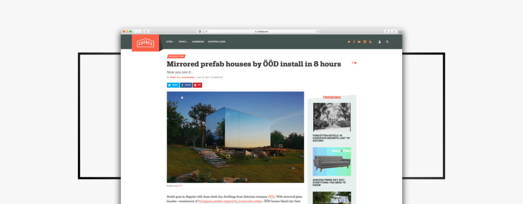 Curbed - Mirrored prefab houses by ÖÖD install in 8 hours