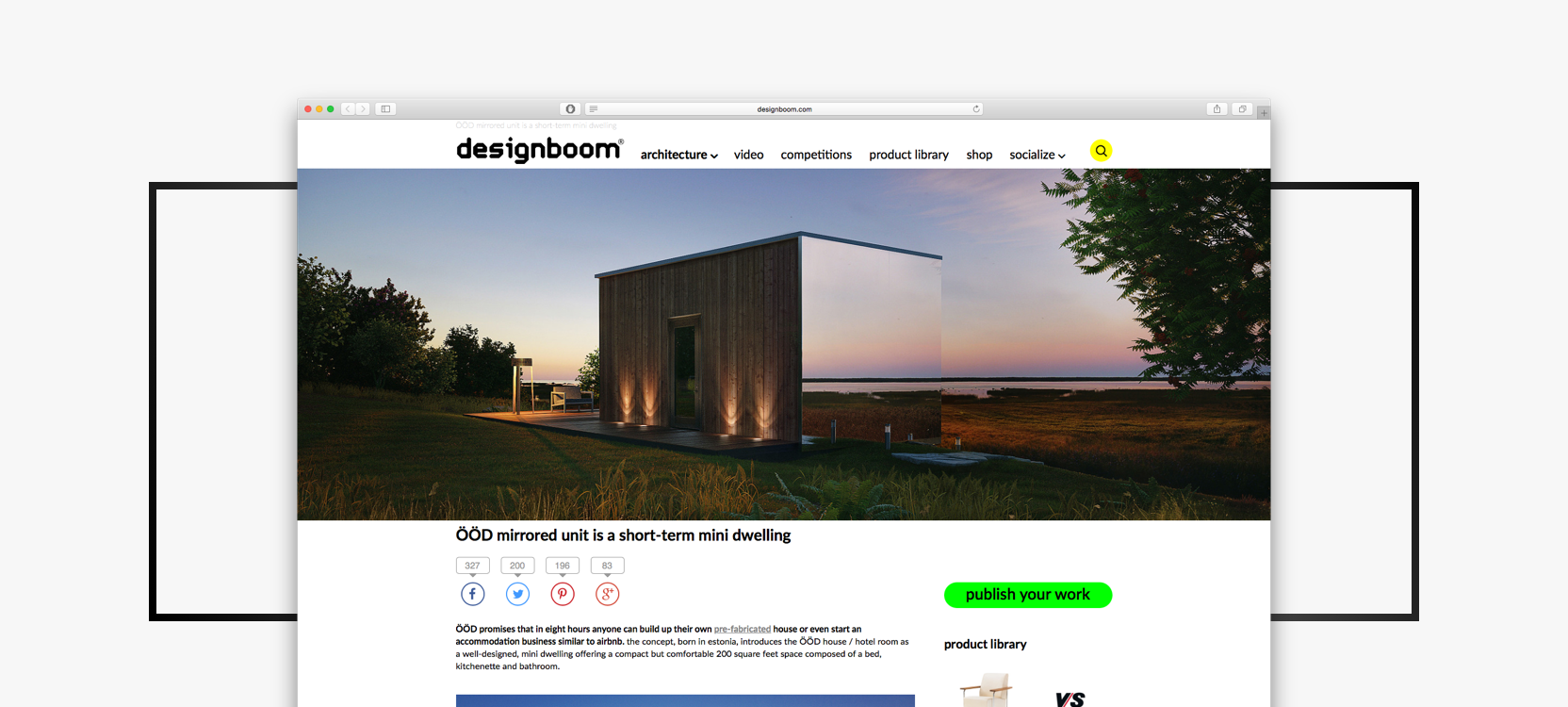 Designboom - ÖÖD mirrored unit is a short-term mini dwelling