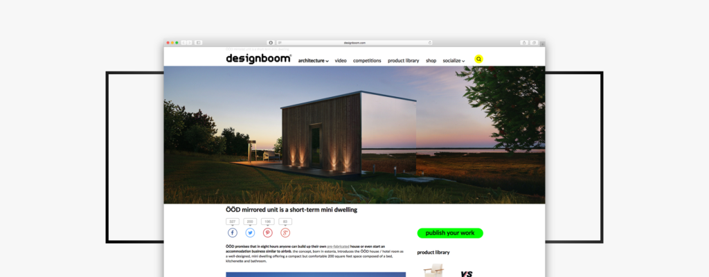 Designboom - ÖÖD mirrored unit is a short-term mini dwelling